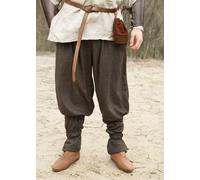 Battle-Merchant Viking Tjore Con Fischgrätmuster, Edad Media Pantalón, Braun