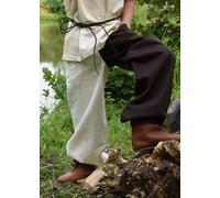 Battle-Merchant Weite Medieval Pantalones para Niño Thore, Braun / Natural