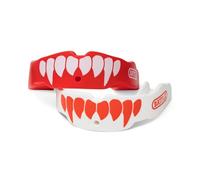 Battle Protector bucal de colmillo (paquete de 2), rojo/blanco, adulto