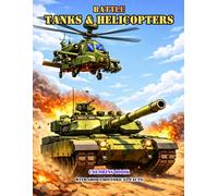 Battle Tanks & Helicopters Coloring Book With Short Historical Facts: Featuring Tanks, Jets, Aircraft & Armored Vehicles Ages 8-16 (Adventure Coloring Series For Boys)