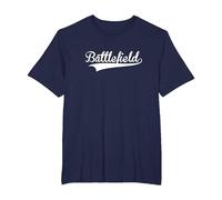 Battlefield Baseball Vintage Retro Fuentes Camiseta, Hombre Tallas Grandes, Azul Marino, 6X Alto
