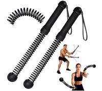 BattleRope Negro 2 Piezas Battle Rope con Peso Sin Cuerda Larga,Cuerda Ejercicio de Entrenamiento Portátil de Alta Resistencia para Gimnasio en Casa, Ideal para Entrenamiento de Fuerza y Resistencia