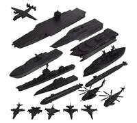 Battleship Toy 17pcs/Set Realista de Juguetes proporcionales El Conjunto de acorazados Incluye Barcos y Aviones dones de Motor educativos y Finos para niños, Negro