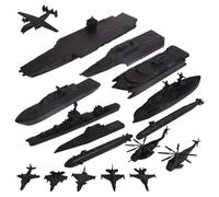 Battleship Toy 17pcs/Set Realista Toy Battleship Set Incluye Barcos y Aviones dones de Motor Educativo y Fino para niños, Blackbattleship