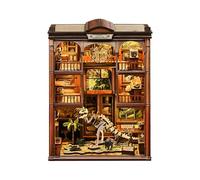 BATTREVO DIY Book Nook-Museo de Fósiles-mit LED Licht Bookshelf Decor,DIY 3D Puppenhaus Holz-Puzzle,bastelset Erwachsene