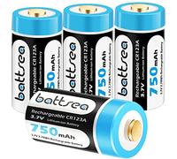 Battsea 123A Baterías Recargables 750mAh 3.7V Compatible con Arlo Cámara VMC3030 VMK3200 VMS3230 VMS3330 VMS3430 Linternas Micrófono Detector de Humo Reloj Despertador (Paquete de 4)