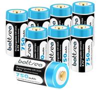 Battsea Baterías 750mAh Compatible con Compatible with Arlo Cámara VMC3030 VMK3200 VMS3230 VMS3330 VMS3430 Linternas Micrófono Detector de Humo Reloj Despertador (Paquete de 8)