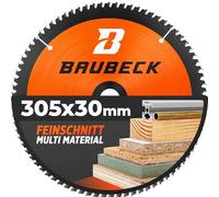 BAUBECK Multi Material Disco sierra circular 305x30 - Hoja de sierra circular 305 para madera, aluminio - Disco 305mm compatible con Bosch GCM 12, GTM 12, Metabo KGS 305 y muchos más
