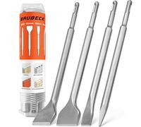 BAUBECK SDS Plus - Juego de cinceles para hormigón y mampostería (4 piezas, 250 mm de largo, en ángulo y recto, SDS Plus, juego de cinceles SDS Plus)