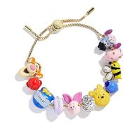 BaubleBar Pulsera con dijes de Disney Friends Forever, pulsera con cuentas gruesas, joyería de moda de personajes de Disney, accesorios apilables y elegantes para mujer, One Size, Vidrio Esmalte, Sin