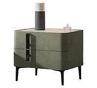 BAUBUY Mesita de noche de madera con cajones, creativa, minimalista, de tela de terciopelo, mesita de noche de pizarra de 50 x 40 x 47 cm, ideal para sala de estar, comedor, dormitorio