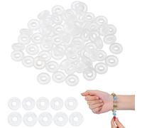 BAUCH 200 pcs topes de goma de silicona transparente,para pulseras de abalorios de Cadena de Serpiente,Espaciadores Ideales para Joyería DIY, Dos tamaños disponibles: 6 * 2 * 2 mm + 7 * 2 * 2,5 mm