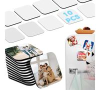 BAUCH Pack de 10 Imanes de Nevera Decorativos de Acrílico, Imanes para Refrigerador y Pizarra Magnética con Adhesivo Nano, Potentes Imanes para Fotos y Notas en Cocina y Oficina, Diseño Artesanal
