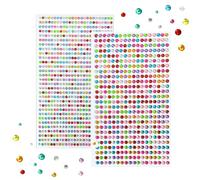 BAUCH Pegatinas de Diamantes 4mm & 3mm, 1218 Piezas Diamantes Adhesivos Brillantes para Manualidades y Decoraciones