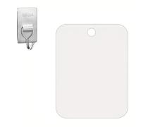 BAUCH Set Espejo de Ducha con Gancho Adhesivo, 20x25cm Espejo de Afeitar en Acrílico & Gancho en Acero Inoxidable, Espejo de Baño Incassable para Ducha & Viaje