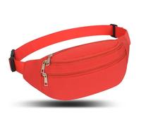 Bauchtasche Gürteltasche Hüfttasche Sport Damen Herren Wasserdicht Bauchtasche Doggy Bag Outdoor Groß Handytasche Umhängetasche Camping Wandern Fitness Fahrrad Running, rojo, talla única, Deportes