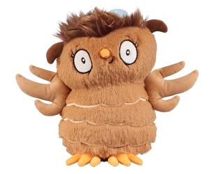 Bauer Spielwaren El pequeño búho con el bulto oficial de peluche con divertido bulto para exprimir, de la serie de libros infantiles, dispensador de consolación con pelo suave, peluche de 20 cm, verde