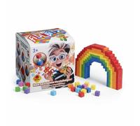 Bauer Spielwaren «Fidl Bitz - Juego de iniciación: Juego con Aproximadamente 160 Cubos de Espuma de Colores para Construir y Construir, Pegar sin pegarse, Nadar en el Agua, Azul/Verde/Lila (21100)