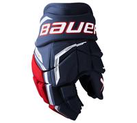 Bauer Supreme F50 PRO Navy/Red/White Junior Guantes de hockey 10″
