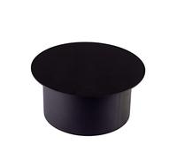 BAUER Tapa ciega para tubo de estufa, diámetro de 160 mm (más variantes), negro, grosor de la pared: 1,5 mm, tubo de humo, tubo de chimenea, tubo de escape; según la norma EN 1856-2