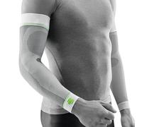 Bauerfeind, 1x Par de vendas de compresión deportiva para el brazo, Unisex, Para ambos brazos, Para deportes de pelota o de resistencia, Fortalecimiento de los músculos, Talla M corto, Blanco, 29355011000022