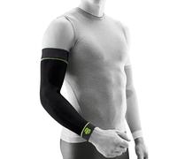 Bauerfeind, 1x Par de vendas de compresión deportiva para el brazo, Unisex, Para ambos brazos, Para deportes de pelota o de resistencia, Fortalecimiento de los músculos, Talla M extra largo, Negro, 29355011700042