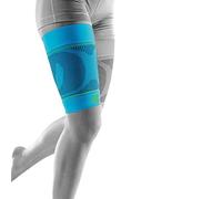 Bauerfeind, 1x Vendas de compresión de deporte para las piernas, Unisex, Adecuadas para ambas piernas, Para deportes de pelota o de resistencia, Fortalecimiento de los músculos, Talla L extra largo, Turquesa, 29345723800043