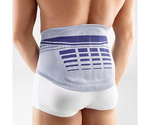 Bauerfeind Banda lumbar elástica Lumboloc, soporte espinal Azul/Gris