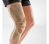 Bauerfeind Rodillera izquierda de voleibol Genutrain P3 beige con guía rotuliana