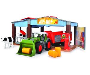 Bauernhof-Spieleset Con Tractor Granero Iluminado y Accesorios Vaqueriza Vacas