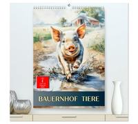 Bauernhof Tiere (hochwertiger Premium Wandkalender 2026 DIN A2 hoch), Kunstdruck in Hochglanz: Ein Jahr voller Tier- und Landliebe.