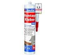 baufan Adhesivo de montaje Express de 280 ml, en práctico cartucho, listo para usar, adhesivo universal para madera, canales de cable, placas aislantes, cerámica, PVC, sin disolventes, color blanco