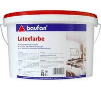 Baufan Pintura Latex Blanca 10 L, Color Dispersión, Pared Interior/Exterior
