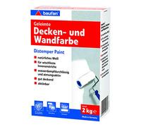Baufan Pintura seca para techos y paredes encoladas, 2 kg, color blanco, 400 g (5 unidades)