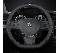 BAUFAS Coche Cubierta Volante para Peugeot 2008 2016-2019,Fibra Carbón Cuero Antideslizante Funda Volante Transpirable Duradera Protector Volante Coche Interior Accesorios Coche Accesorio,A
