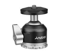 Baugger Compact Panorama Ballhead Adaptador de montaje en trípode Conector de tornillo de 1/4 pulgadas Mini cabeza de bola Aleación de aluminio Mecanizado CNC Capacidad de carga de 5 kg / 11 lb