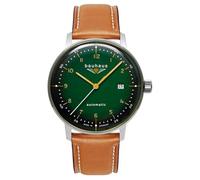 Bauhaus 2064-4 - Reloj automático para hombre, esfera verde, acero inoxidable, 40 mm, fabricado en Alemania