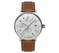 Bauhaus 2066-1 Reloj automático para hombre con reserva de marcha, fondo de cristal, correa de piel, fabricado en Alemania