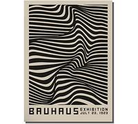 Bauhaus,Póster de pared con ilustración abstracta, lienzo con diseño de Bauhaus, diseño vintage, diseño de Bauhaus, imagen de pared en blanco y negro, decoración de pared de 16x24 pulgadas, sin marco