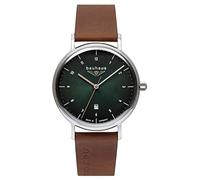 Bauhaus Reloj de Cuarzo para Hombre con Fecha con Correa de Cuero 2140, Verde, Standard-Größe, Pulsera