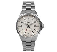 Bauhaus Reloj de hombre Aviation con correa de cuero o banda de titanio automático GMT caja de titanio 10 ATM cristal zafiro fecha 2868