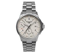 Bauhaus Reloj de hombre Aviation con correa de cuero o correa de titanio, caja de titanio automática 10 ATM, reserva de marcha 24 horas, cristal de zafiro, fecha 2860