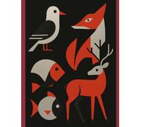 Bauhause Cat Dog Bird Notebook: Soft Cover 8,5 X 11, (100 Pages) for school work college artistic
