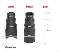 BAUHELD 5 accesorios para manguera de aspiradora, fabricado en Alemania, adaptador para boquilla de aspiradora de goma PVC estable, reductor para Kärcher Parkside, Bosch, Makita, Festool Eibenstock