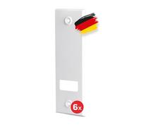 BAUHELD 6 cubiertas para correa de persiana - Distancia entre orificios de 160 mm - Empotrable de plástico resistente - Placa de cubierta para correa de persiana enrollable de 23 mm - Enrollador