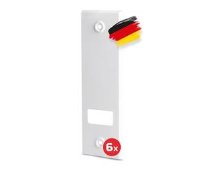 BAUHELD 6 cubiertas para correa de persiana - Distancia entre orificios de 160 mm - Empotrable de plástico resistente - Placa de cubierta para correa de persiana enrollable de 23 mm - Enrollador