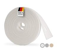 BAUHELD® Cinturón de persiana de 6 m, 14 mm, 20 mm, 23 mm, fabricado en Alemania, adecuado para persianas en puertas y ventanas, rollo de cinta de persiana en gris, blanco y beige