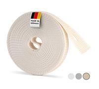 BAUHELD Correa para persiana enrollable de 6 m, 23 mm, color beige [fabricado en Alemania] - para persianas enrollables en puertas y ventanas [alta resistencia a la rotura y estabilidad UV] - Correa