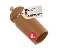 BAUHELD® Tope de persiana de 27 mm [8 unidades] - Fabricado en Alemania - Tope de tope para persianas enrollables con tornillos - Apto para láminas de persiana - marrón claro