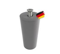 BAUHELD® Tope de persiana enrollable de 40 mm [8 unidades] de plástico [fabricado en Alemania] - Tope de tope para persianas, incluye tornillos, apto para láminas de persiana, color gris